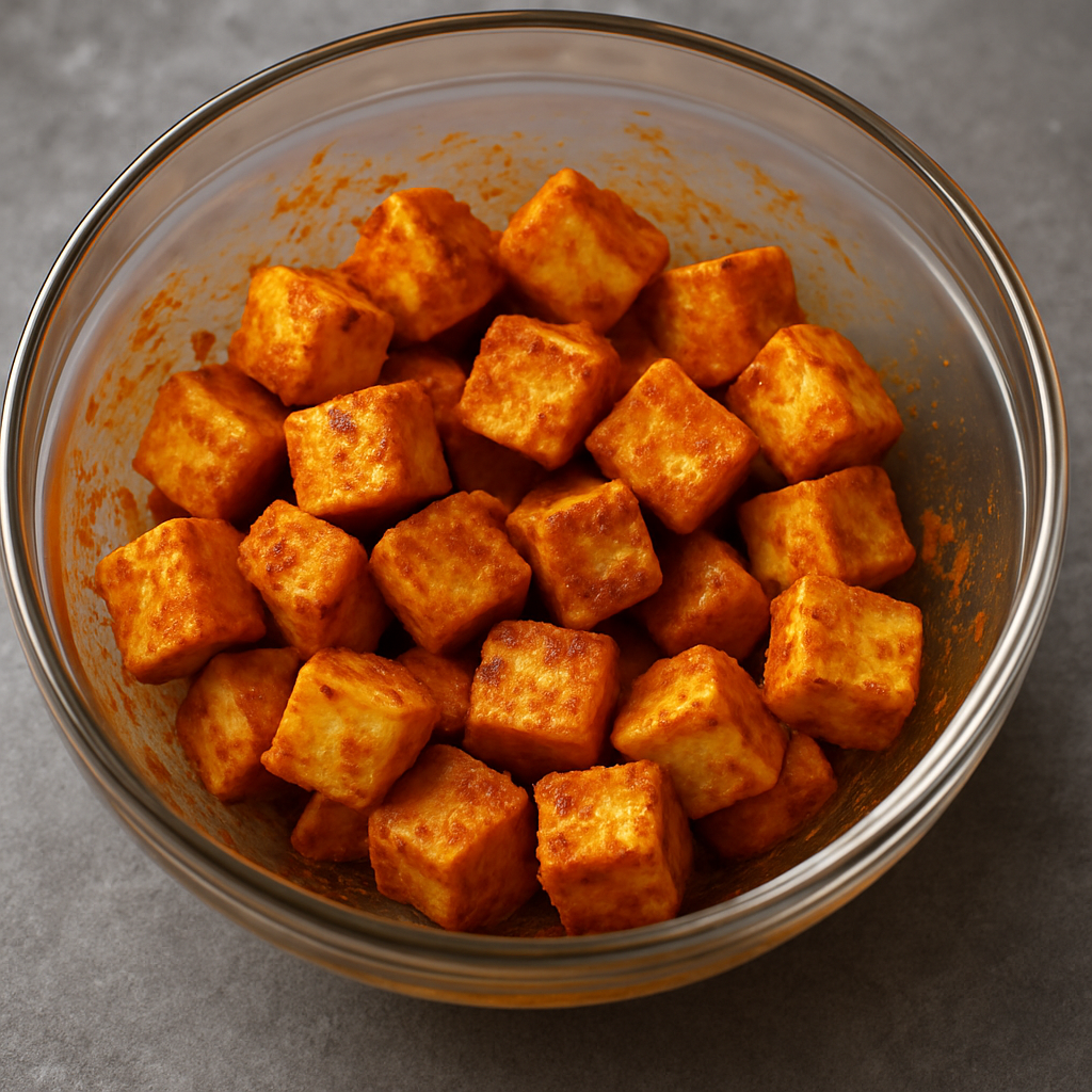 Chopping fresh paneer for easy curry paneer recipe