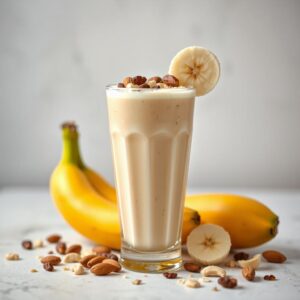 1 glass banana shake protein at home